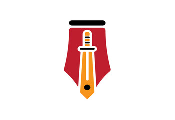 Obraz premium Pen and Sword Logo – Creative SVG Icon Design for Writing, Justice, Journalism, Publishing, Law, and Editorial Branding Projects