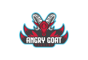 Angry Goat Icon Logo Design – Fierce Animal Mascot, Aggressive Farm Symbol, Wild Horned Beast Vector SVG for Branding Use