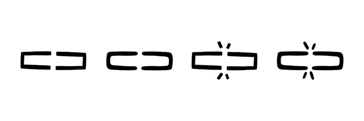 Obraz premium Break chain link icon disconnect set. Weak disconnect line broken gap unlink collection. Vector illustration