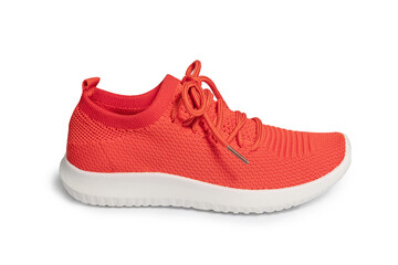 Orange sneakers isolated on white background – vibrant athletic shoes