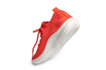 Orange sneakers isolated on white background – vibrant athletic shoes