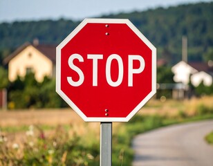 Stop sign on country road