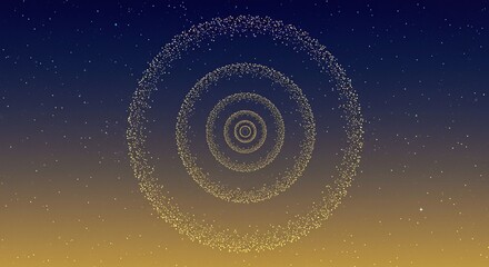 Abstract concentric circles, dotted, cosmic