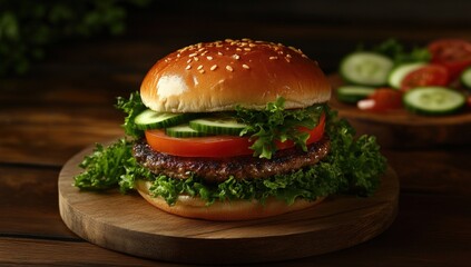 Freshly made vegetarian burger
