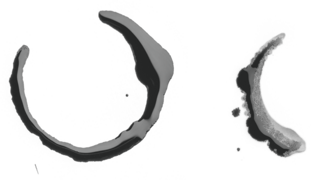 Abstract Black Ink Rings with Modern Shadow Effects - Minimalist Graphic Design Element