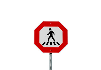 Pedestrian Crossing A Stop Signs Silent Command in the Night isolated on transparent baackground