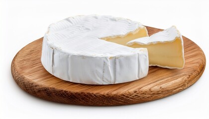 cheese camembert or brie isolated on white background full depth of field