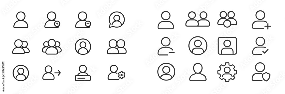 Fototapete Set of user interface icons representing various user actions and interactions for digital applications