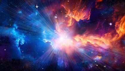 Fototapeta premium abstract background with nebula and stars colorful illustration