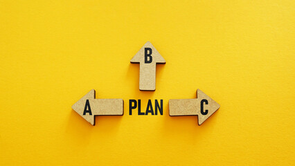 Contingency plan. Choosing plan B or C. Choose one of three most suitable options