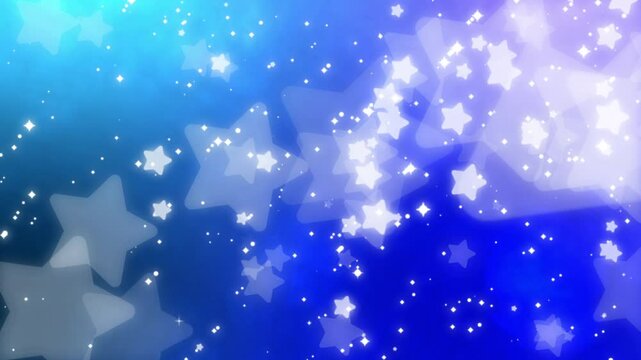 Magical Blue Gradient Background with Shimmering Stars and Light Particles.