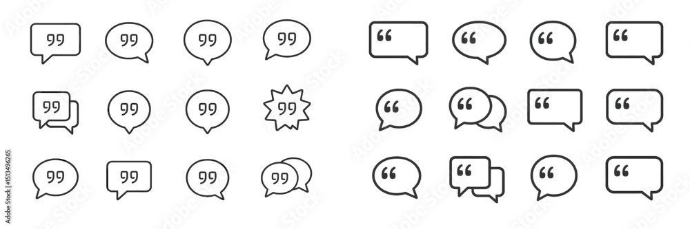 Poster collection of speech bubbles in various shapes and styles for creative design use in different proje