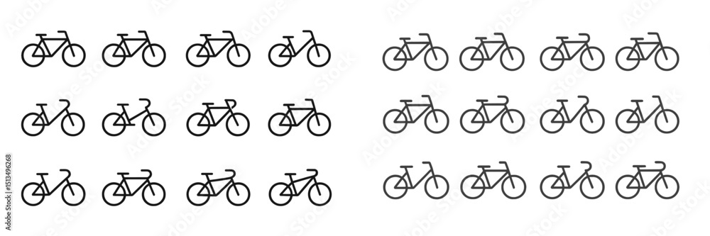 Poster vector illustration of bicycles arranged in various patterns suitable for design and creative projec