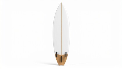 Surf board blank, short surfboard. 3D render illustration, isolated on white backgrou