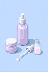 Elegant Skincare Products Illustration