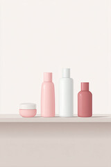 Elegant Cosmetic Bottles Mockup Display