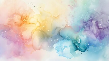Abstract Watercolor Ink Splash Background with Pastel Colors