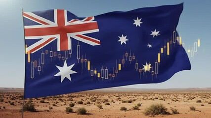Australia Flag Stock Market: Australian Economy Finance Business Concept - Powered by Adobe