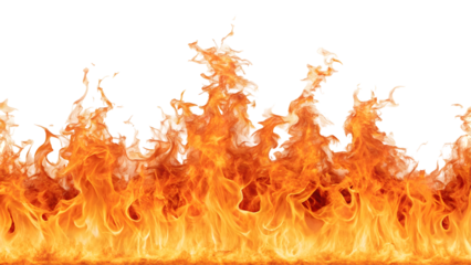 real fire lines isolated on a transparent background