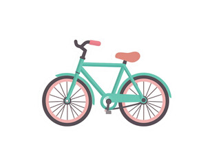 Fototapeta premium Sticker Icon of Cute Cartoon Bicycle