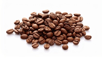 pile of coffee beans isolated on white