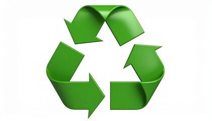 Obraz premium Green recycle symbol on isolated on transparent background.