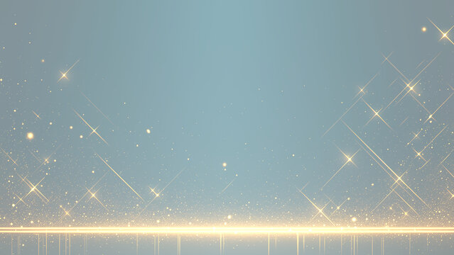 Fototapeta ステージを照らすゴールドの光線と煌めき - 高級感あふれるアワードセレモニー背景