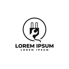 Electronics Service Logo Vector Icon Illustration