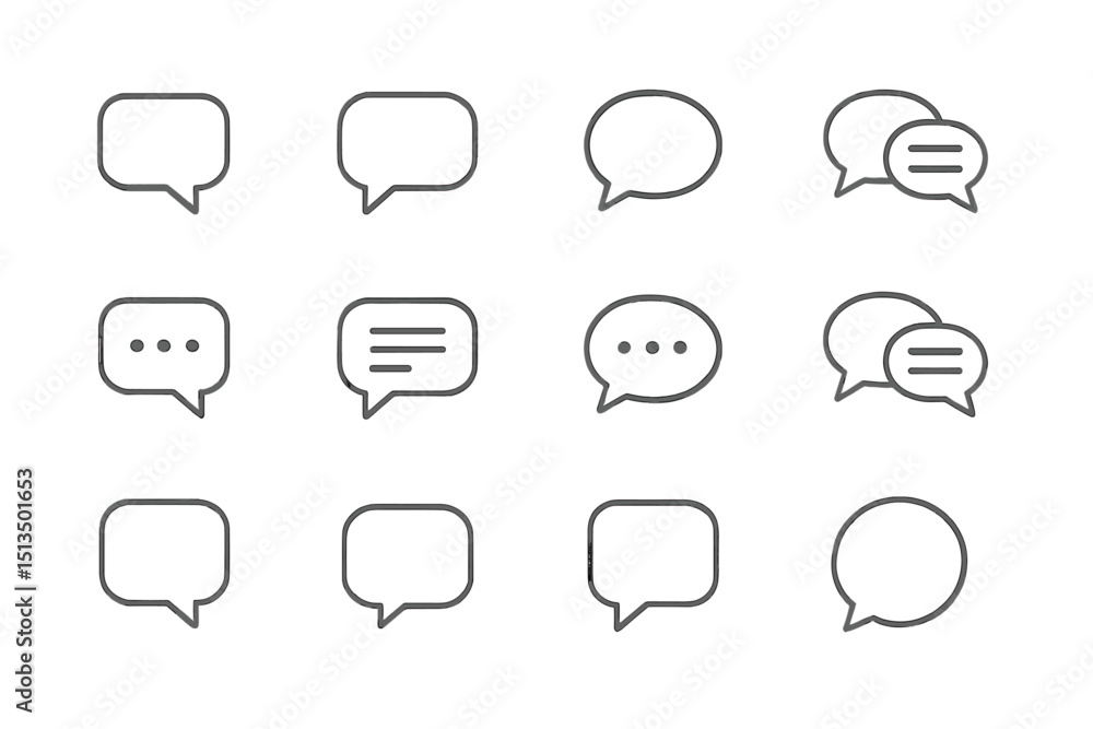 Poster communication bubbles in various shapes and sizes representing conversation and expression in digita