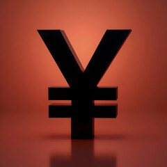 Obraz premium Currency Symbol on Reflective Surface - Economic Finance