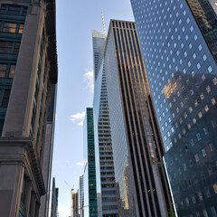 Modern office building. City center architecture. Building elevations. New York, USA.