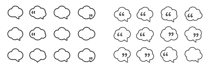 Various speech bubble designs for creative communication or expressive elements in graphic design projects