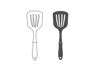 two spatula symbol, vector, isolated on transparent background