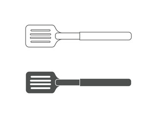 barbecue tools design, spatula symbol, vector, isolated on transpa