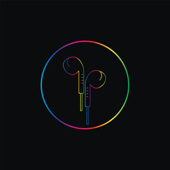 headphone earphone logo and vetor template