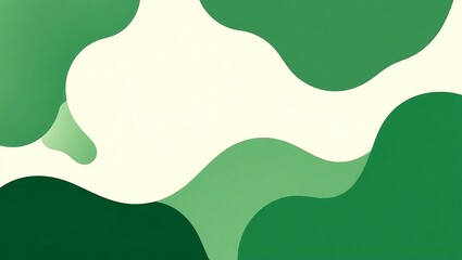 Fototapeta premium Abstract vector art with two-tone colors forest green and ivory, clean central white space, minimalist layout