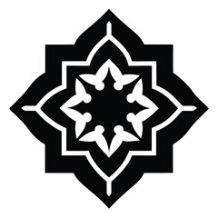 Star with hanging lanterns, Islamic festive decor, Ramadan and Eid elements, Religious celebration icon

