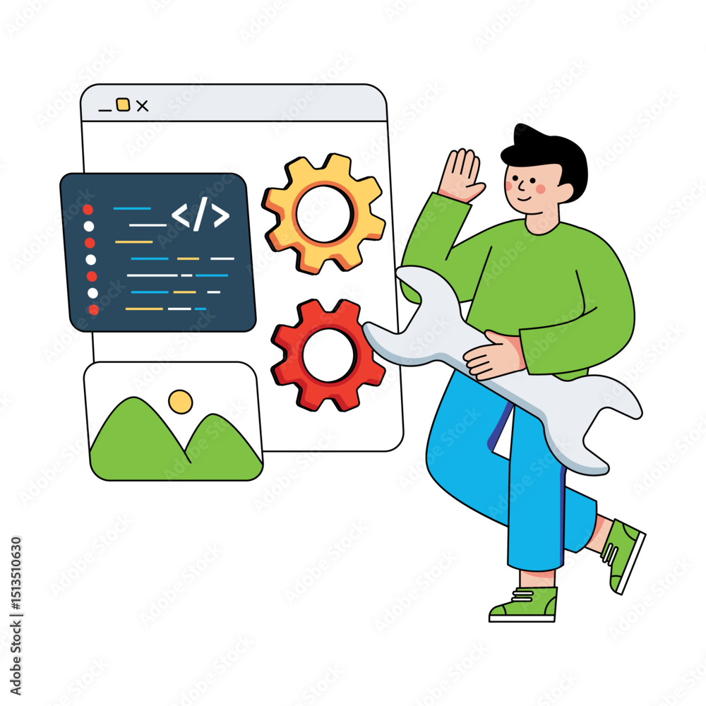 Wall mural creative vector design of web development services