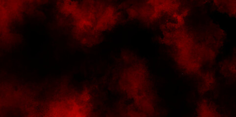 Obraz premium Red steam on a black background, red hues glowing through a cloudy night sky, red smoke watercolor on black background, abstract red and black smoke clouds grunge background.
