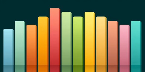 Obraz premium Minimalist bar chart with clean flat design and muted colors