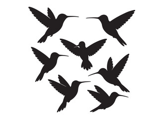 Hummingbird logo silhouette vector illustration,
hummingbird logo vector icon illustration, colibri flying bird logo vector silhouette, humming birds silhouette vector illustration on white background