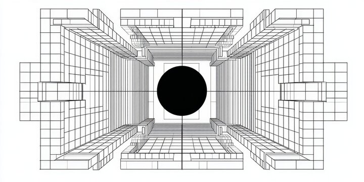 Line drawing showing structure of a well-balanced layout grid