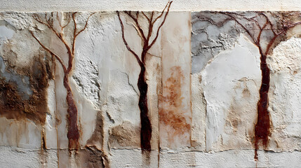 editorial on mythic abstraction | symbolic entropy | esoteric tension | pale ivory and rust | dream erosion | forest metamorphosis | organic texture transfer | frottage | dream conflict mythology |