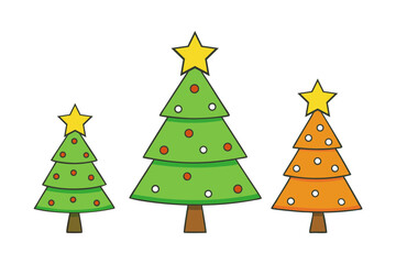 Obraz premium Christmas Tree Vector Art in Festive Design on White Background