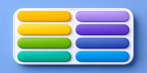 a minimalist web interface with a single-column layout and smooth rounded buttons