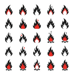 set of fire icons