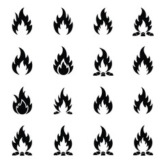 set of fire icons