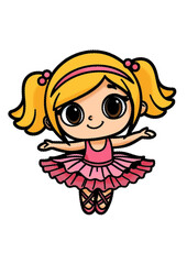 Cute ballerina with pink dress 