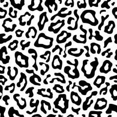 black and white leopard print pattern seamless