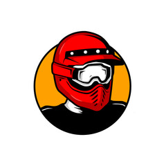 helmet rider biker circle logo